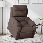 Poltrona Alzapersona Reclinante Elettrica Marrone Scuro Tessuto 3205009