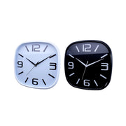 Trade Shop - Orologio Parete Muro Quadrato Analogico Casa Arredamento 30cm Bianco Nero 206959 -