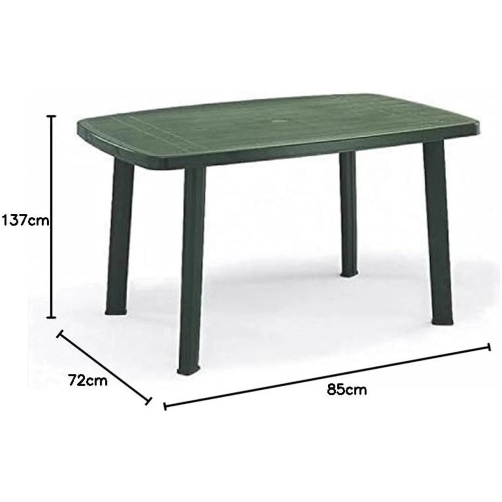 Trade Shop - Tavolo Faro Verde Design Ovale In Polipropilene Resistente 137 X 85 X 72 Cm 020361 -