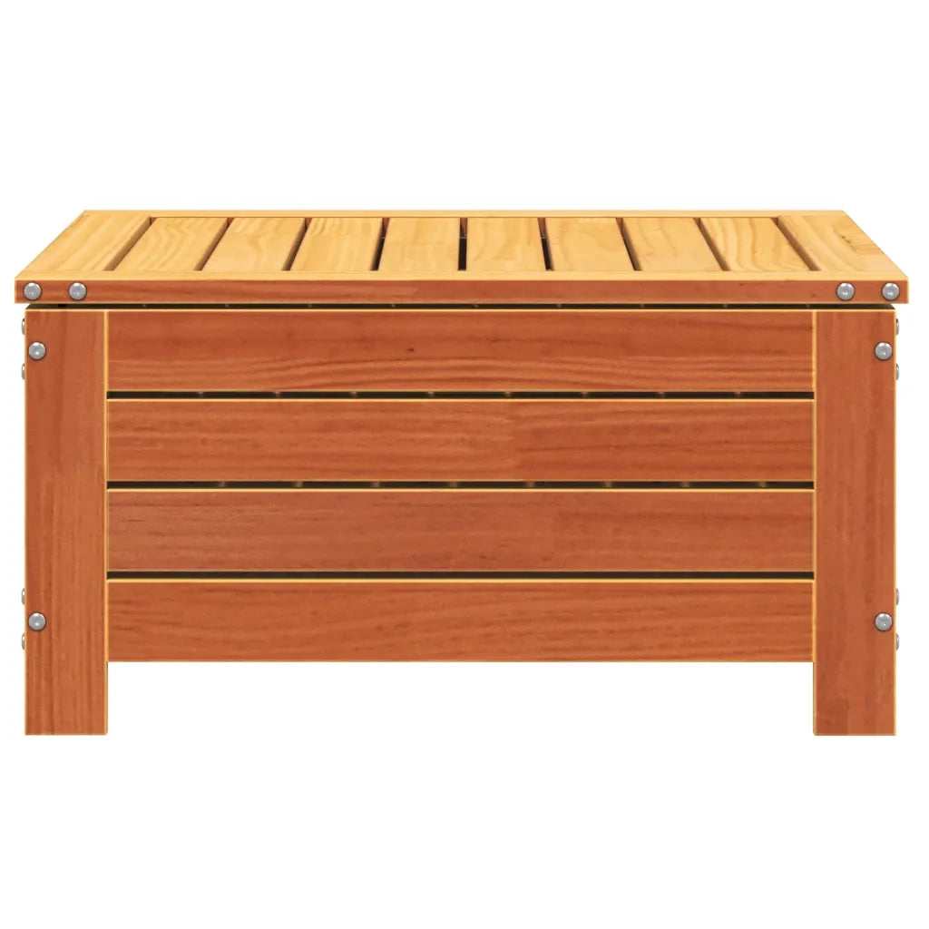 Sedia da giardino-Poggiapiedi da Giardino con Cuscino Marrone Cera Massello Pino 868283