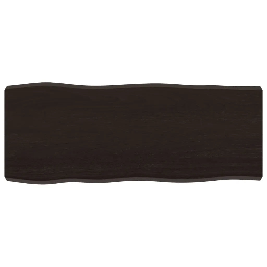Piano Tavolo Marrone Scuro 100x40x(2-6)cm Rovere Non Trattato 364015