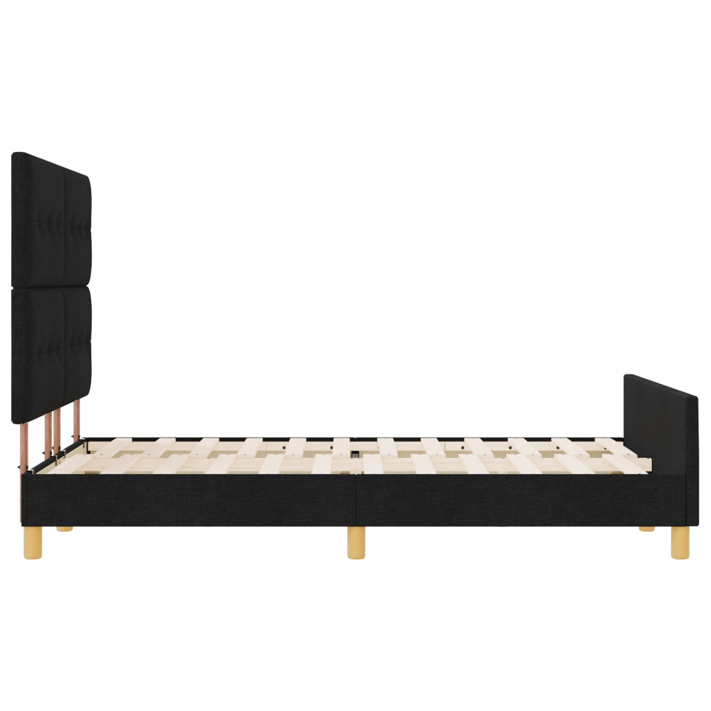 Letto Nero 140x190 cm in Tessuto