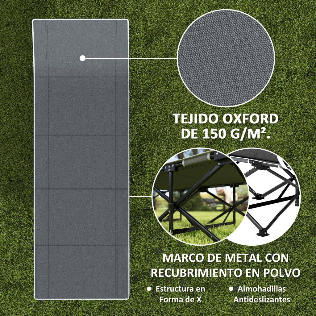 Letto da Campeggio Pieghevole con Materasso e Cuscino ¨C zephmum ¨C 186x68x37 cm Nero