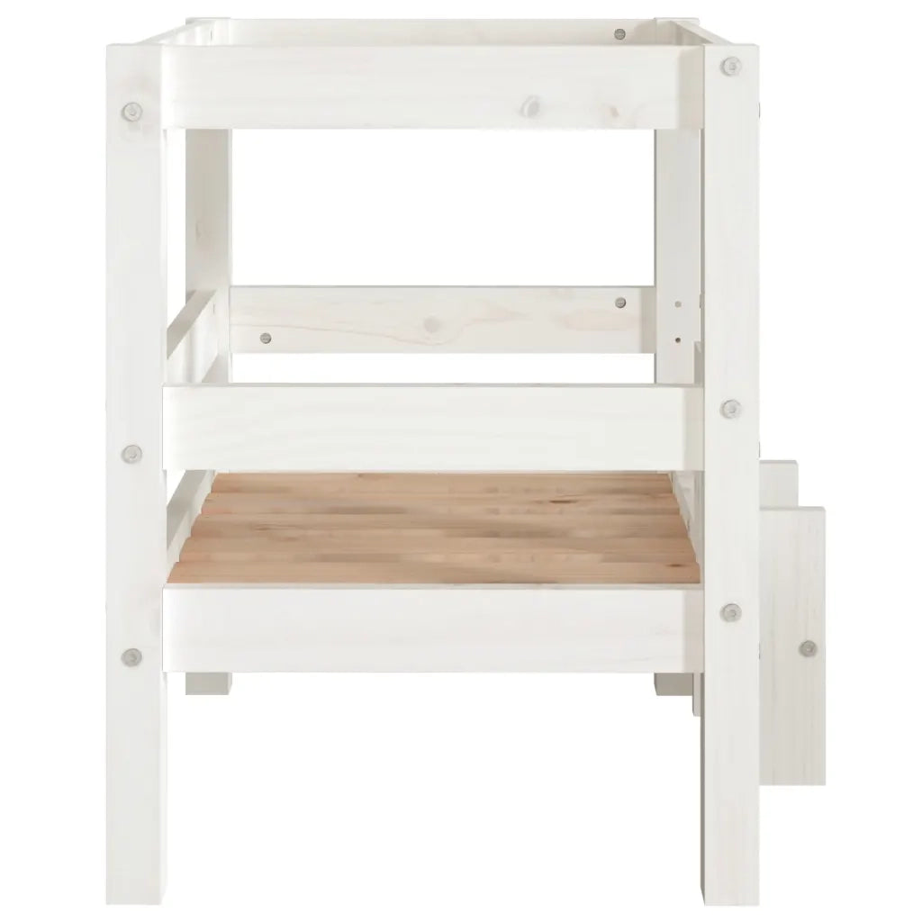 Cuccia per Cani Bianco 55,5x53,5x60cm in Legno Massello di Pino 822368