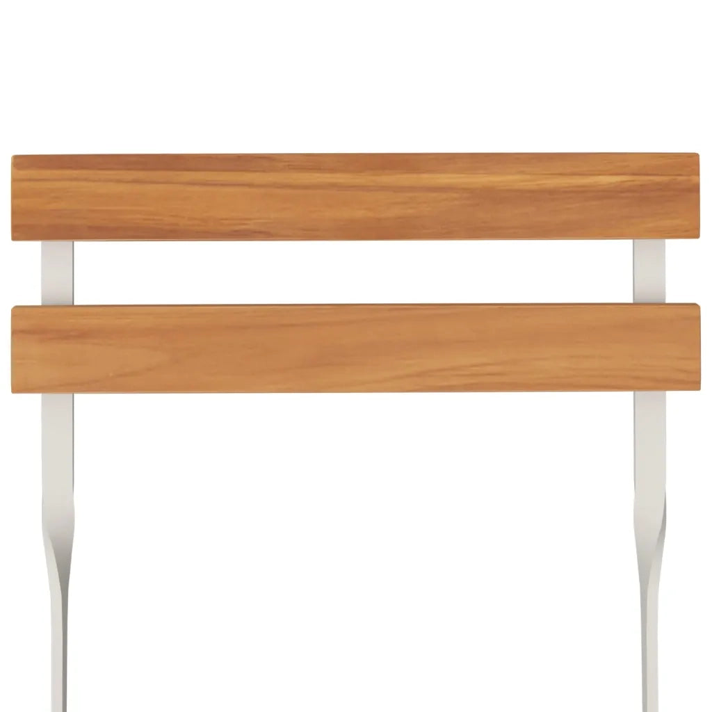 Sedie Pieghevoli da Bistrò 4 pz Legno Massello Acacia e Acciaio 319975