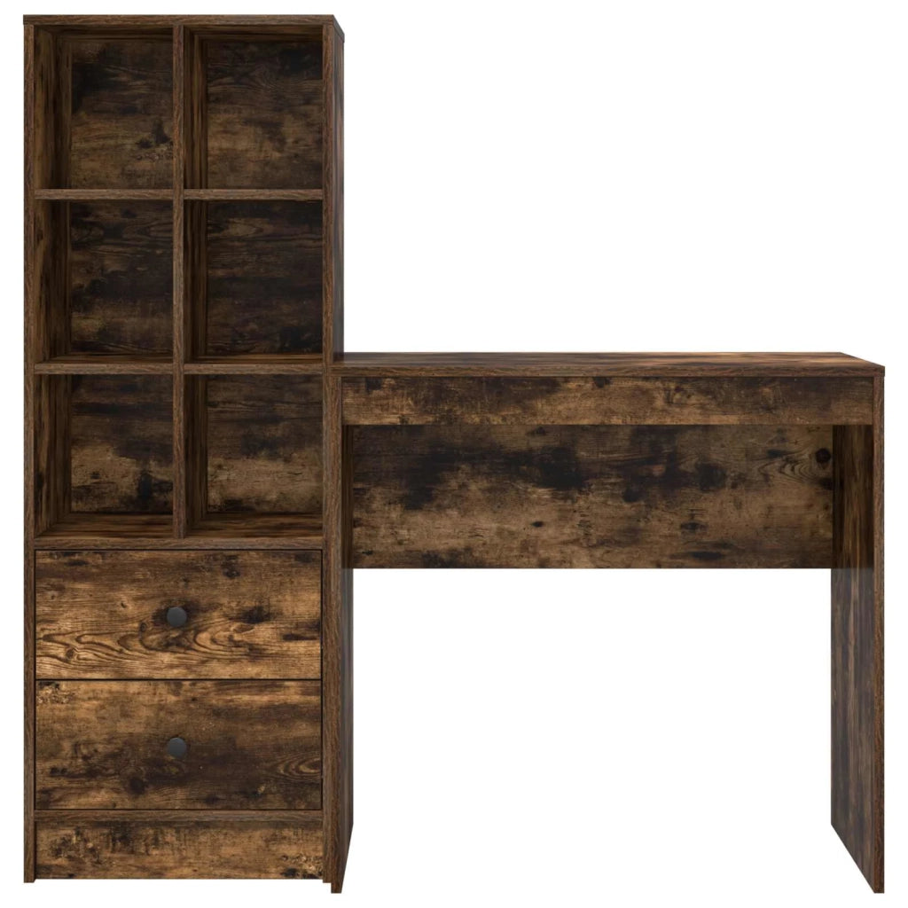 Scrivania con cassetto con lo scaffale 2 pcs Rovere fumé 3337317