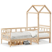 Letto singolo | Letto per adulti | Dormeuse con Tetto 80x200 cm in Legno Massello di Pino