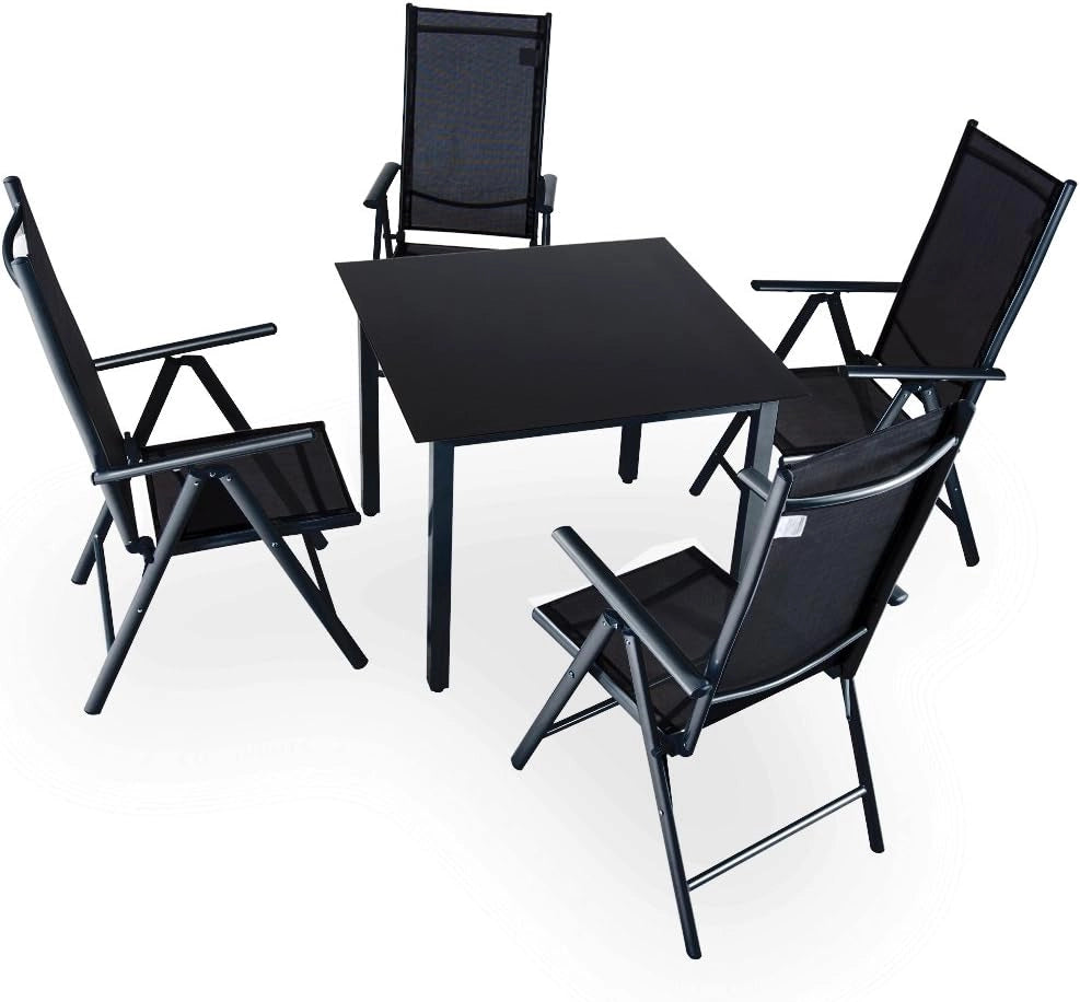 ® Set 2 Sedie Pieghevoli Giardino Alluminio Schienale Alto Regolabile 8 Posizioni Salvaspazio Mobili da Esterno Balcone