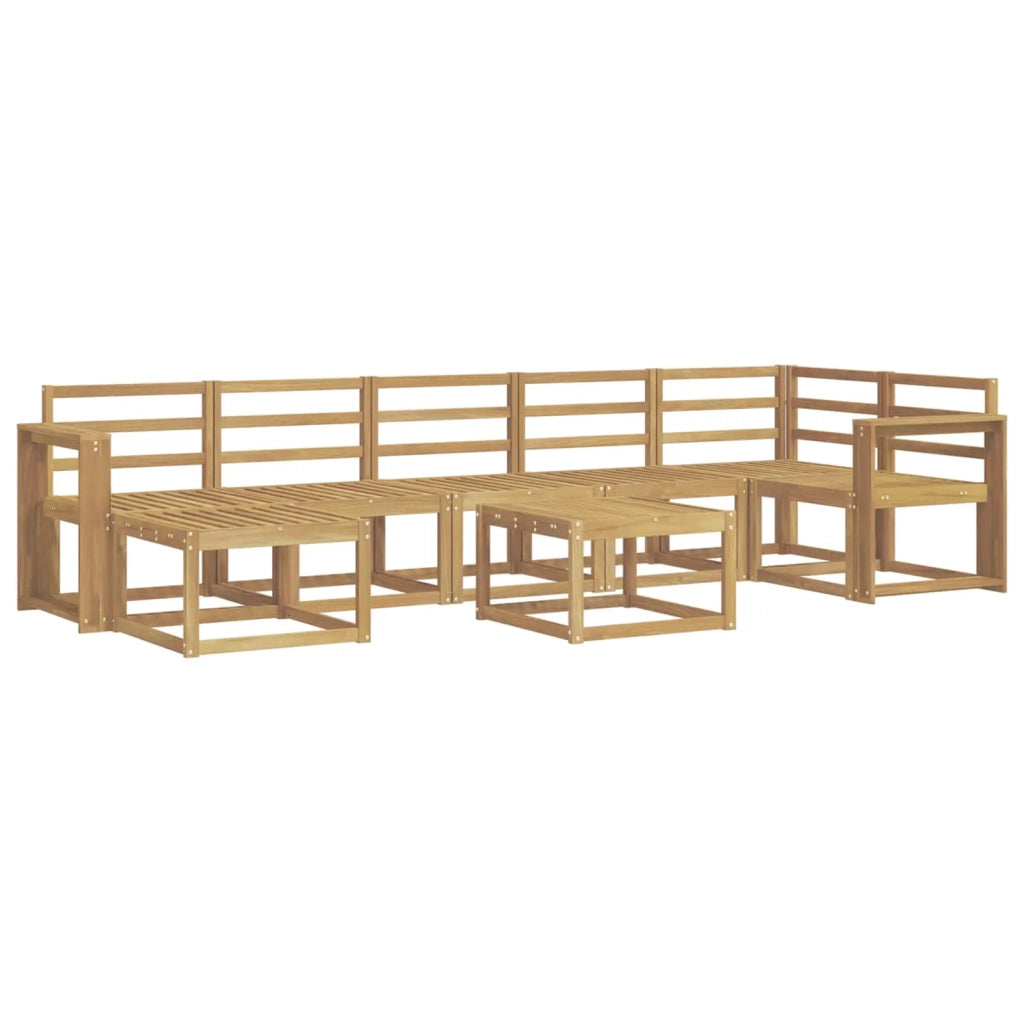 Set di divani da esterno 8 pcs Bianco Legno di Acacia Massello 3387983