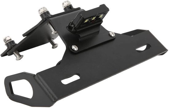 Sostituzione supporto targa motocicletto - Acciaio inossidabile - Con illuminazione LED - Nero - Sostituzione pezzo di ricambio - Adatto per K...