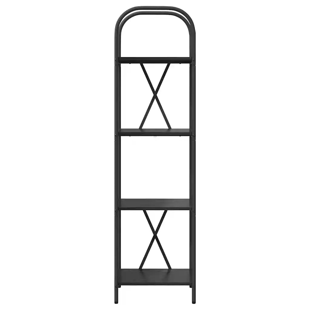 Libreria-Scaffale per Libri-Mobile di Stoccaggio Rovere Nero 40 x 30 x 146 cm Legno multistrato 351733