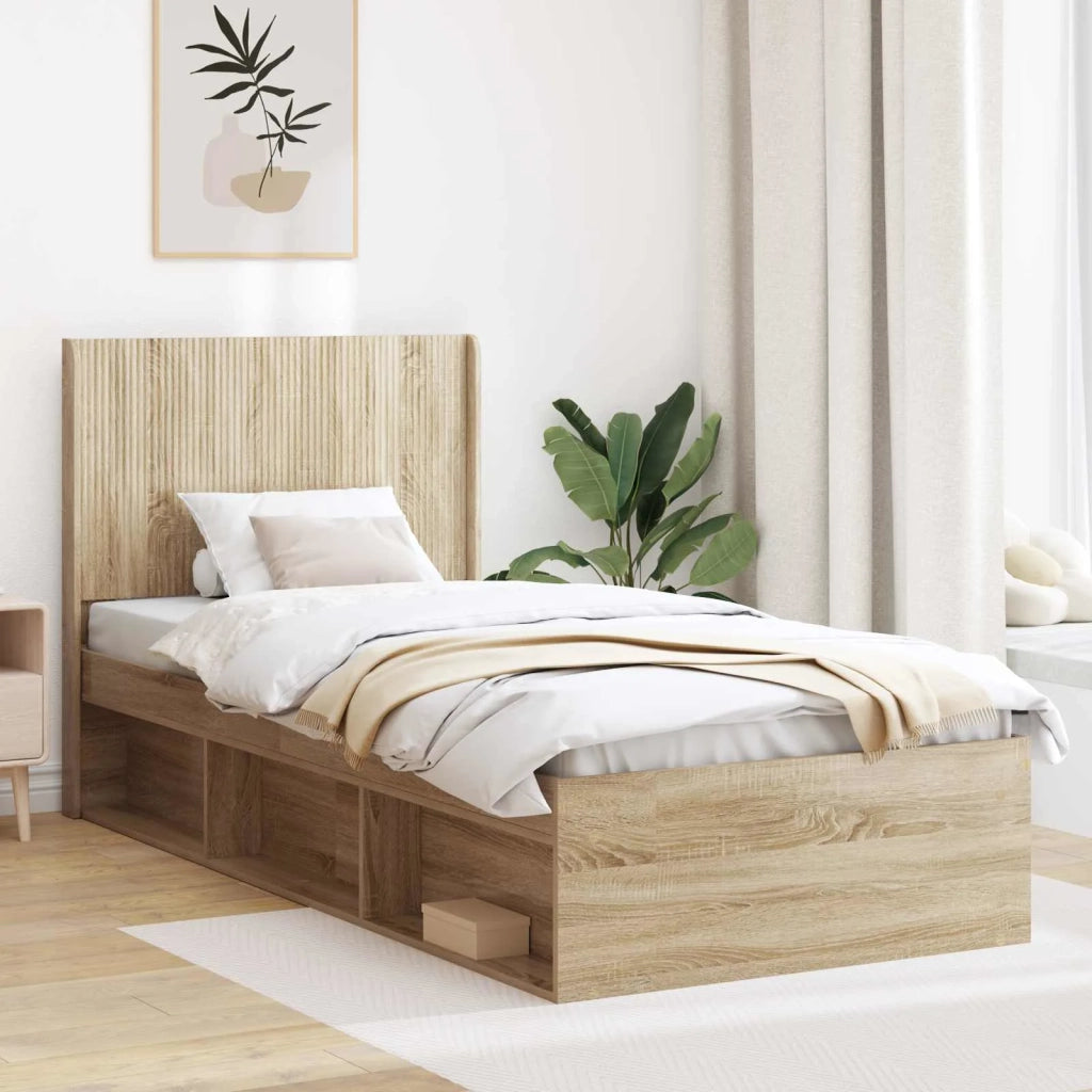 Struttura del letto con stoccaggio e testata Rovere Sonoma 3413911