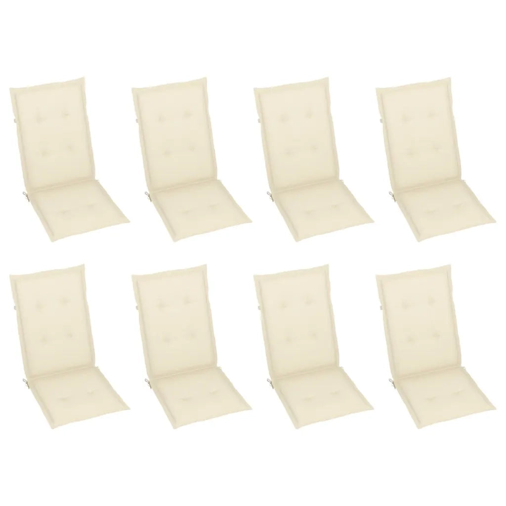 Sedie Giardino Reclinabili 8pz Cuscini Massello Acacia Grigio cod mxl 8504