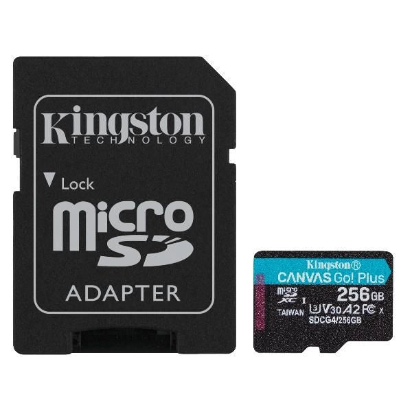 Kingston technology scheda microsdxc canvas go plus gen4 200mb/s a2 u3 v30 da 256 gb + adattatore - SDCG4/256GB