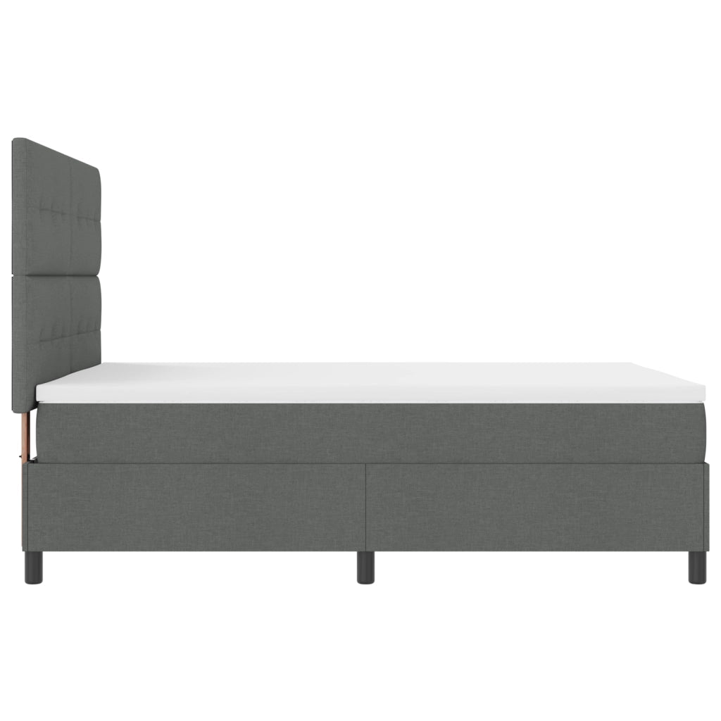Letto Box Spring con Materasso Grigio Scuro 140x190 cm Tessuto