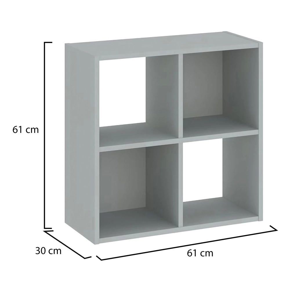 Biblioteca Liha, Libreria 2 Ripiani, 61x30x61h cm Grigio