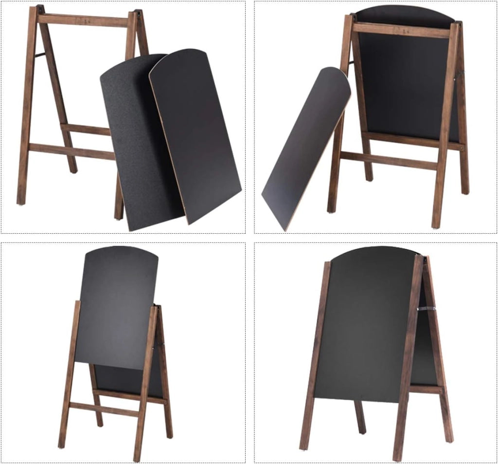 Lavagnetta per Presentazioni Pieghevole, a Doppia Faccia, Scrivibile e Cancellabile, Cavalletto e Cornice, Cartellone Pubblicitario per Ristorante, Bar Negozio, Caffeteria, 45X60X80 cm