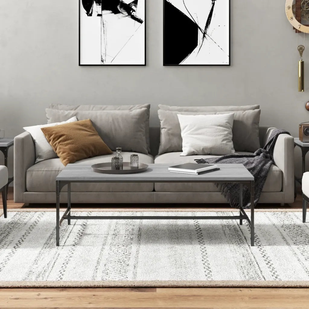 Tavolino da Salotto Grigio Sonoma 80x50x35 cm Legno Multistrato 819395