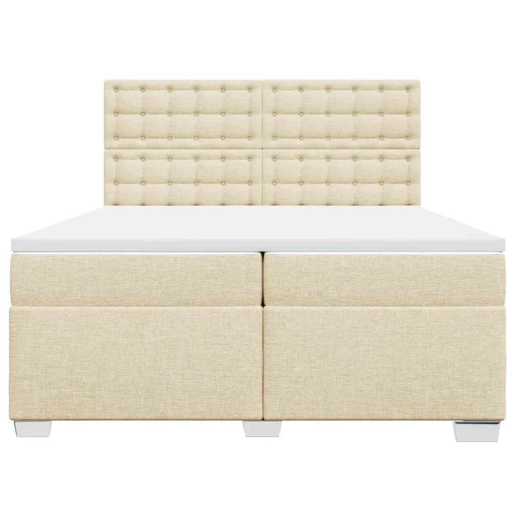 Giroletto a Molle con Materasso Crema 200x200 cm in Tessuto 3290614