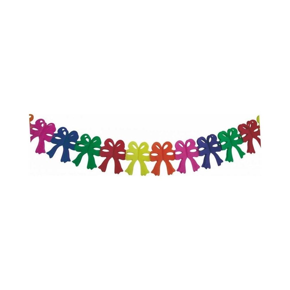 Trade Shop - Set 3 Festoni Carta Fiocco 3 Mt Multicolor Bandierine Compleanni Nascita Party -