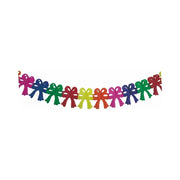 Trade Shop - Set 3 Festoni Carta Fiocco 3 Mt Multicolor Bandierine Compleanni Nascita Party -