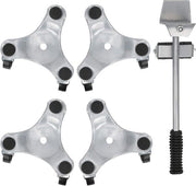Set di trasporto di mobili - Lifter argentato - Piattaforma per oggetti pesanti - 400KG - Chiave inglese regolabile.
