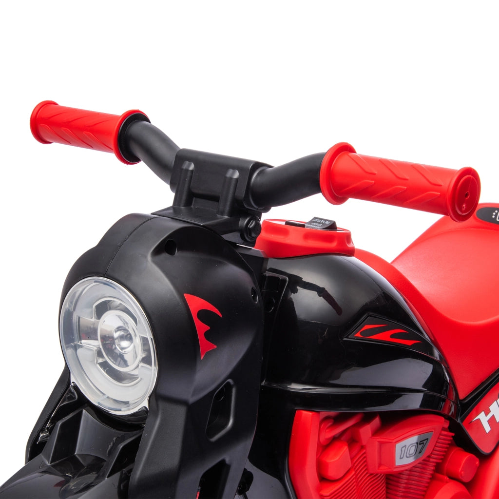 Motociclo Elettrico Bambini 2-5 Anni ¨C Zephmum ¨C 3 Ruote, Rosso, 6V