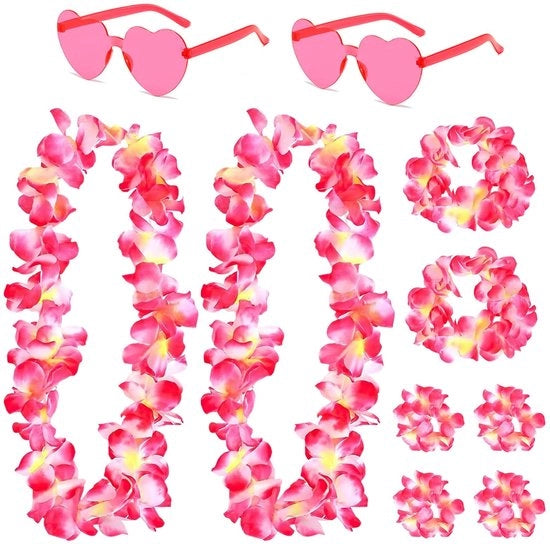 Set di Slinghi Hawaii per Festa da 2 pezzi - Slinghi Tropicali - Decorazione per Festa - Polyester - 105 cm - Per Feste in Spiaggia - Decorazione per Feste