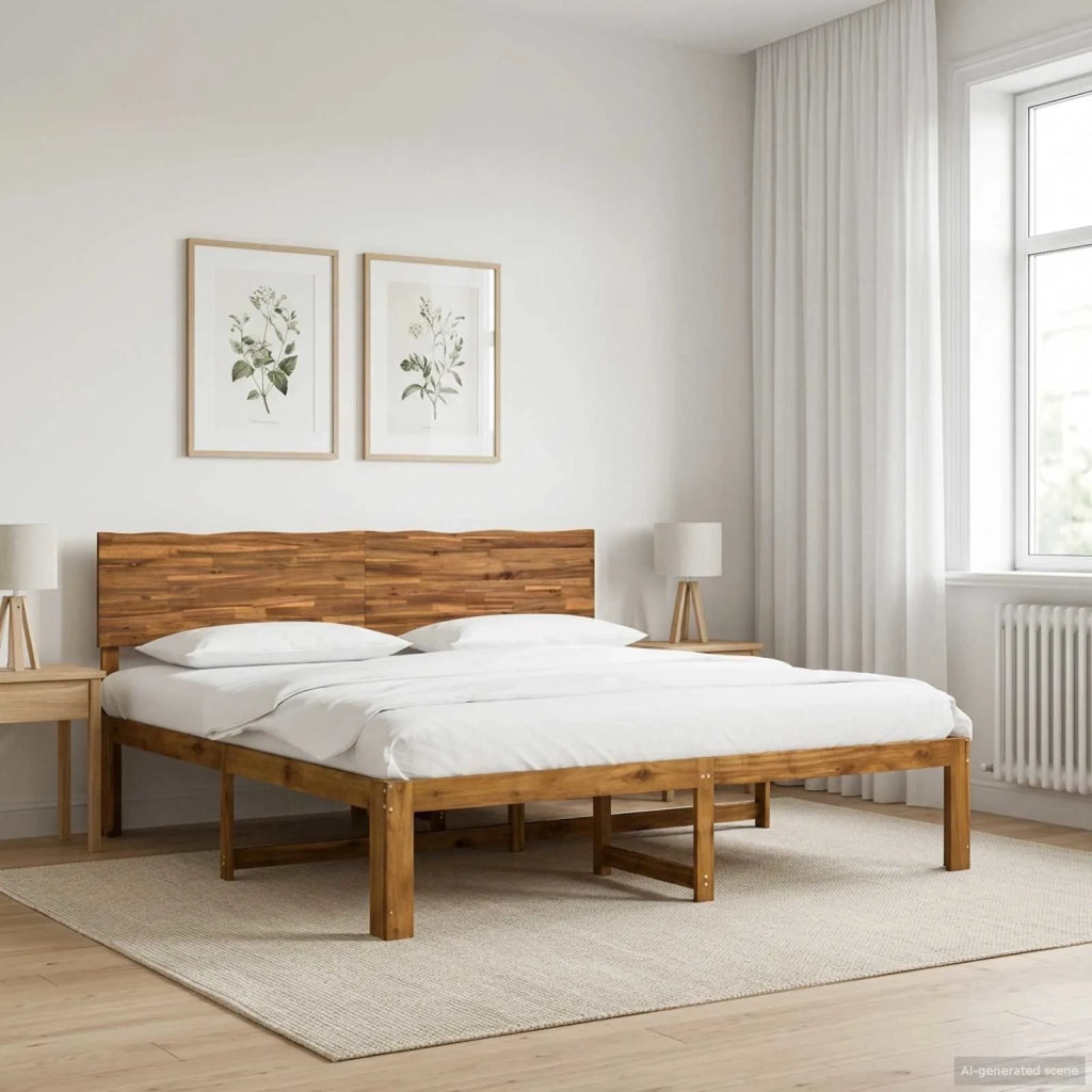 Letto matrimoniale con testiera ROSTOCK Naturale 200 x 200 cm 3405426