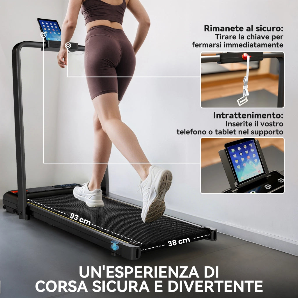 Tapis Roulant Pieghevole Inclinabile ¨C Zephmum ¨C Nero, Display LED