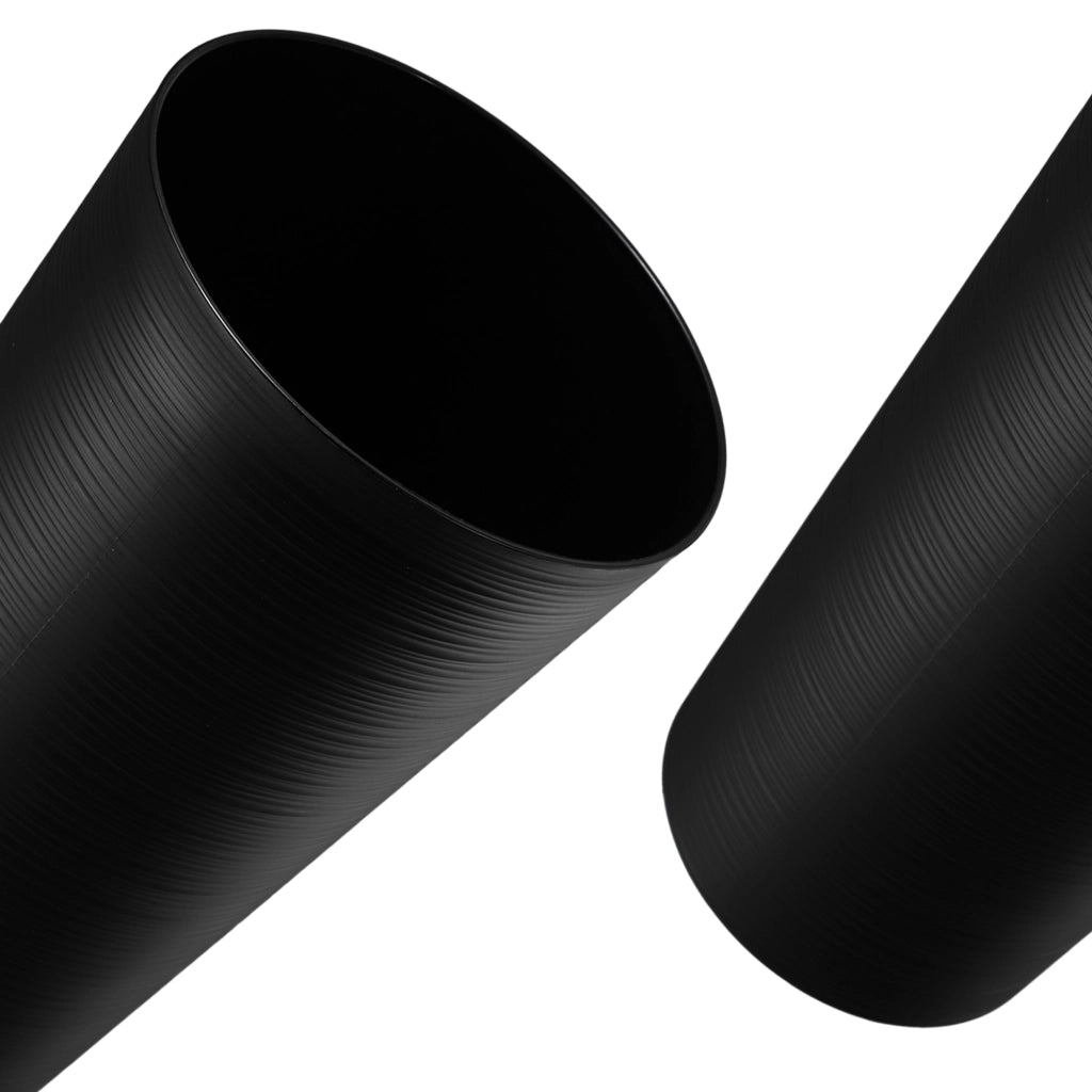 Vaso da fiori KADAX 36 cm con coperchio e inserto, vaso da fiori in plastica nero