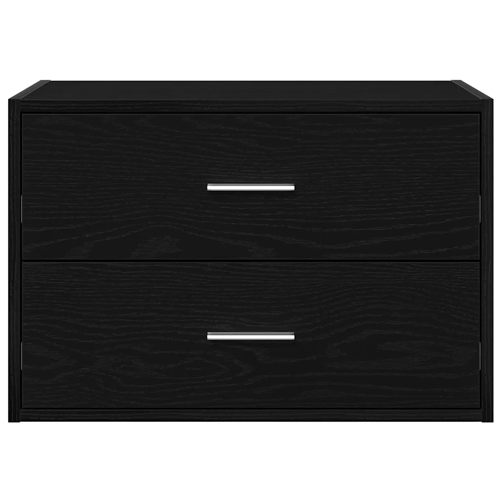 Armadio con 2 Cassetti Rovere Nero 60x31x40 cm in Truciolato