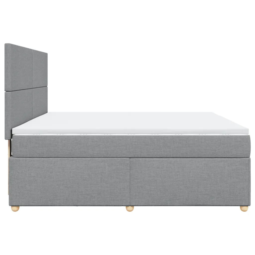 vidaXL Giroletto a Molle con Materasso Grigio Chiaro180x200 cm Tessuto