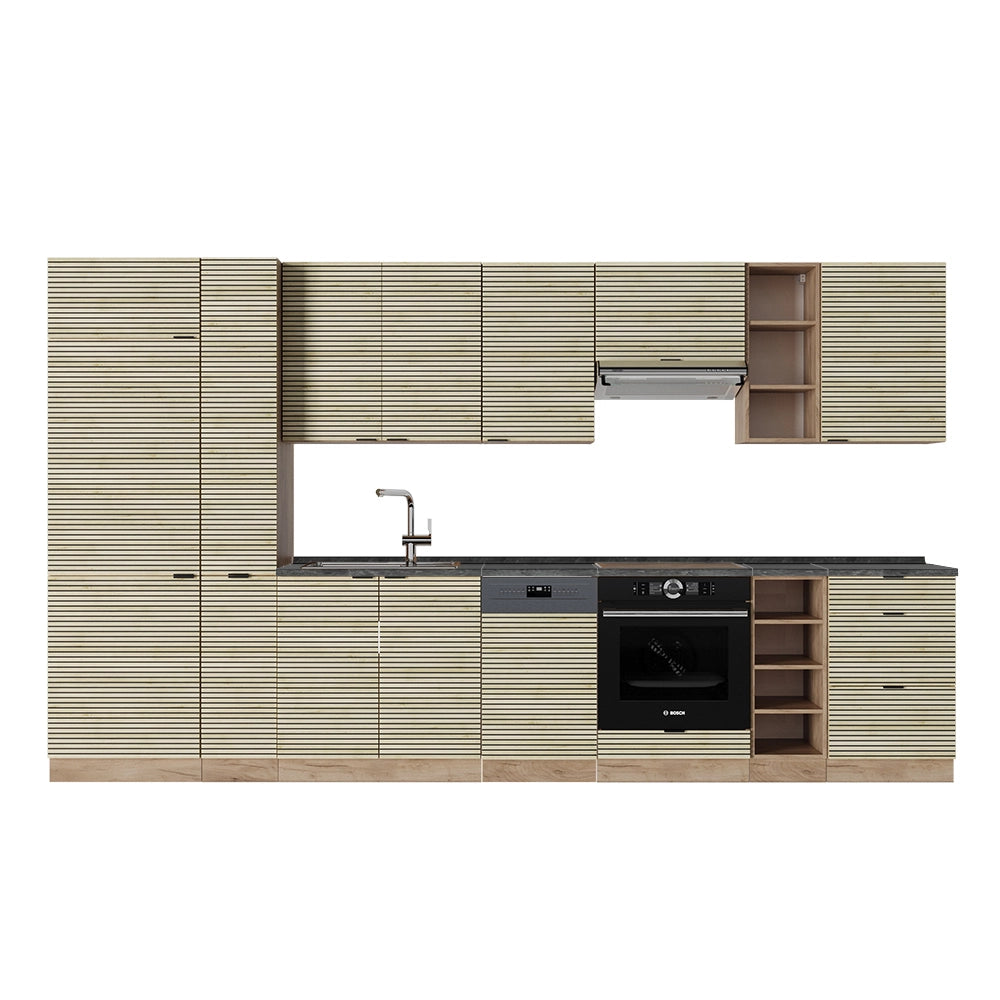 Cucina componibile Fame-Line Pannello in quercia/Rovere dorato 355 cm, PL Antracite Vicco