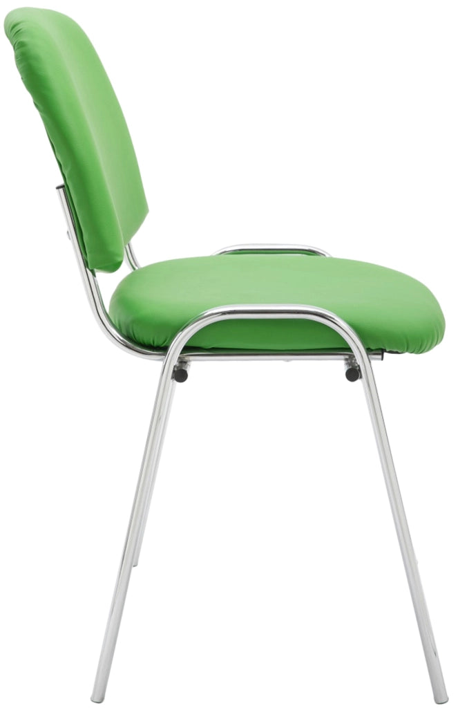 Sedia ospite impilabile KEN in similpelle verde