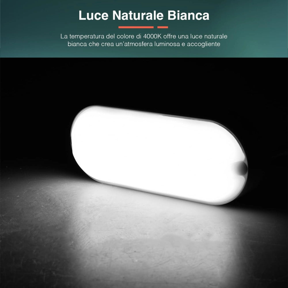 Plafoniera led ecova 25263 ovale per interni ed esterni