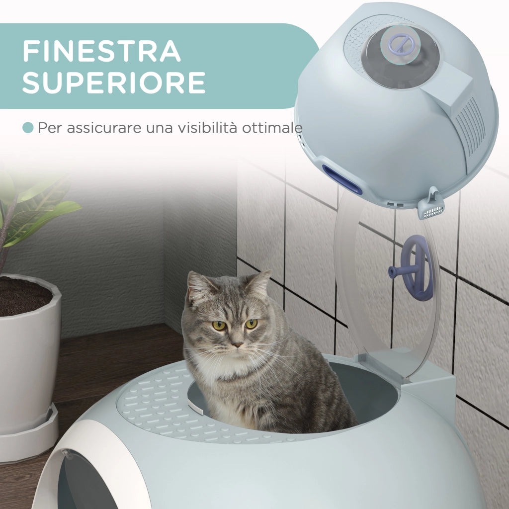 Lettiera Chiusa per Gatti con Vassoio Estraibile ¨C zephmum ¨C Azzurro 47x55x44 cm