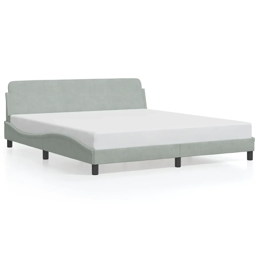 Giroletto-Struttura Letto Dover Grigio Chiaro 180x200 cm Velluto