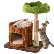 Tiragraffi multifunzionale con ampio trespolo 60 x 46 x 73 cm per comfort e gioco in sisal marrone 20_0010097