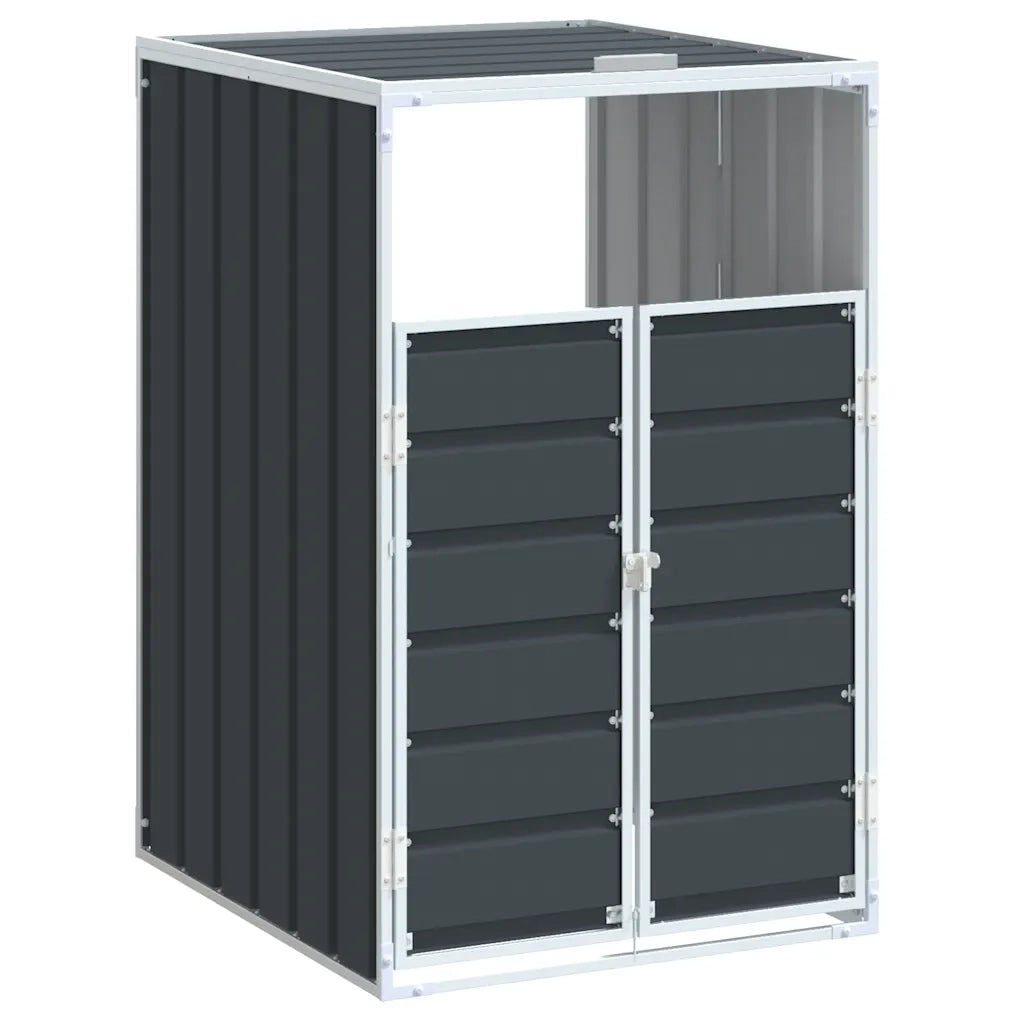 Copribidone Ruote Bidone Singolo Antracite 72x81x115 cm Acciaio 4006173
