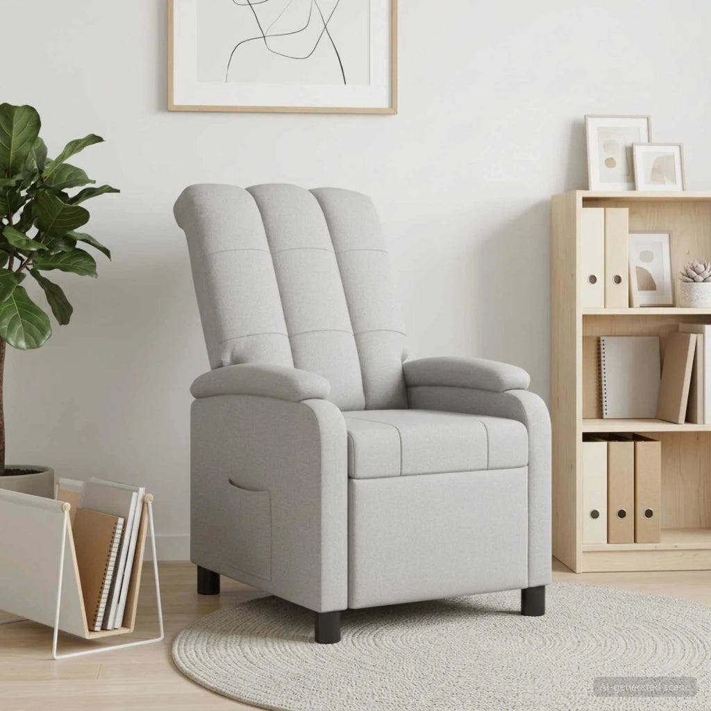 Divano Sedia-Poltrona reclinabile Grigio Nuvola Tessuto 346325