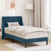 Struttura del letto con testiera Blu 100 x 200 cm Velluto