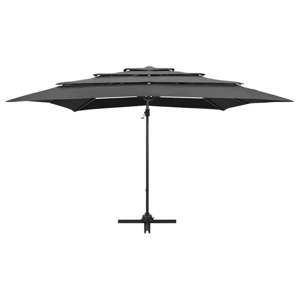 Ombrellone a 4 Livelli Palo in Alluminio-Ombrello da giardino 250x250 cm Antracite