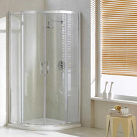 Box Doccia Semicircolare 2 Ante Scorrevoli in Cristallo Trasparente 6mm H198 Fosterberg Odense 80x80xH198 cm