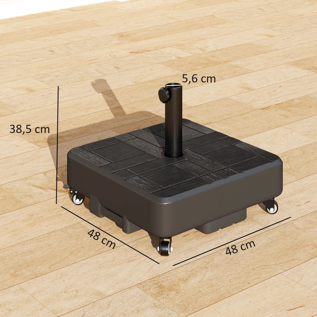 Socle Parasol con Ruote Riempibile ¨C zephmum ¨C 48x48x38.5 cm Nero