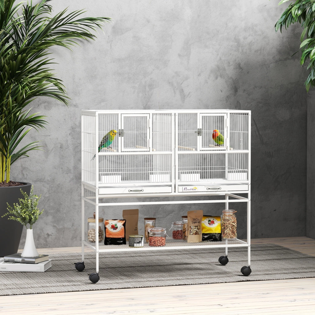 Gabbia per Uccelli Grande ¨C Zephmum ¨C 95x45,5x102 cm Bianco