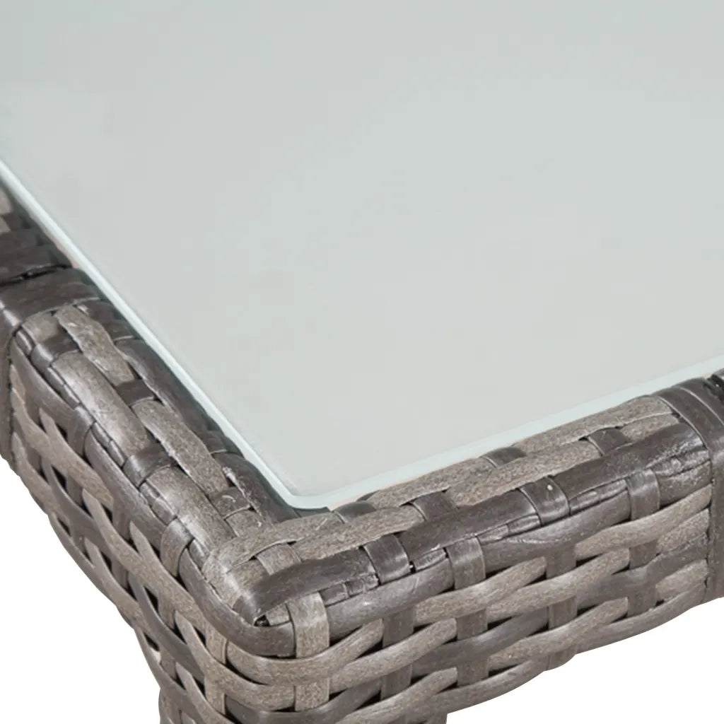 Set da Pranzo da Giardino 5 pz con Cuscini in Polyrattan Grigio 44072