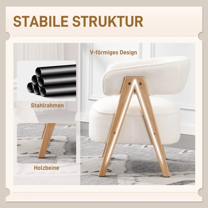POLTRONA moderna 70x64x71 cm in poliestere bianco