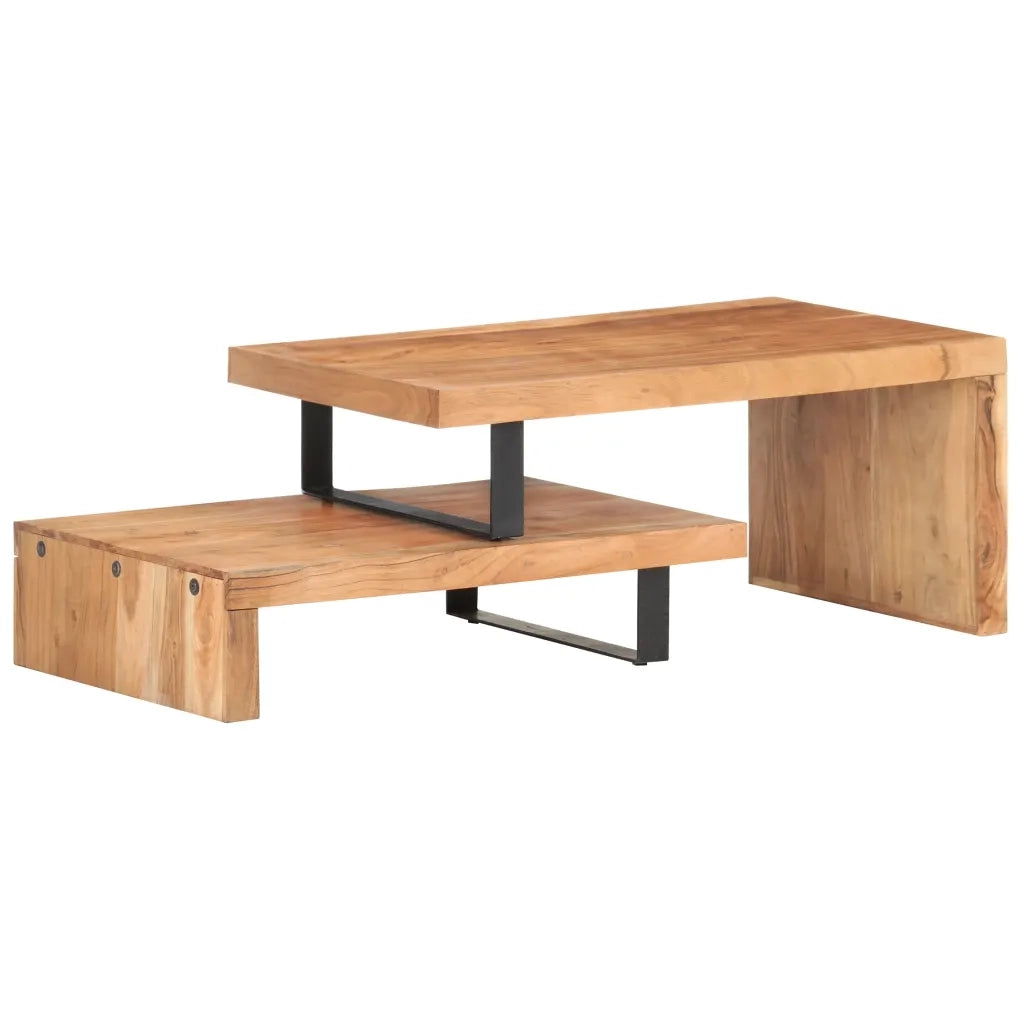 Set Tavolini da CaffÃ¨ 2 pz in Legno Massello di Acacia cod mxl 54975