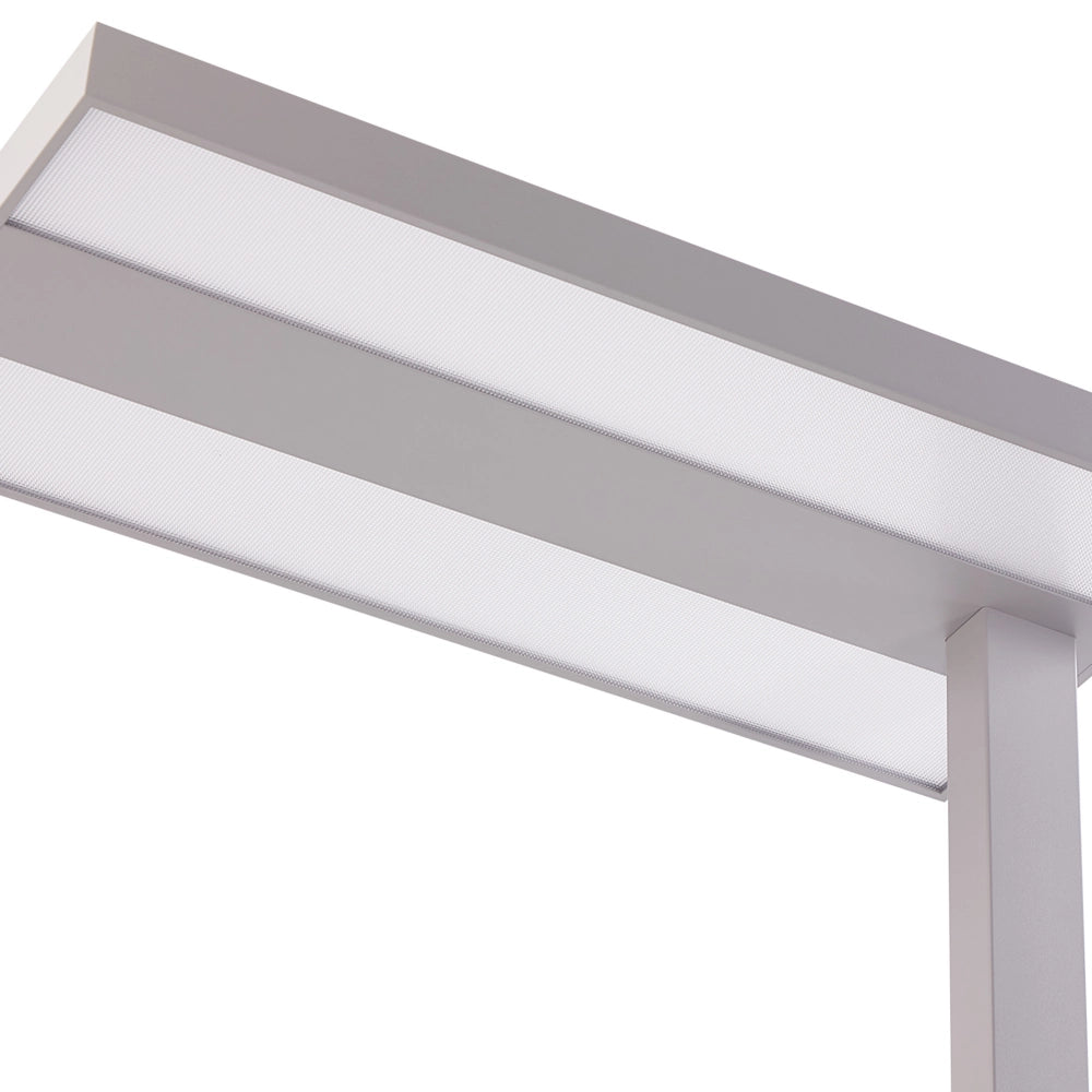 Lampada da terra a LED in metallo argentato con interruttore 197 cm soggiorno camera da letto